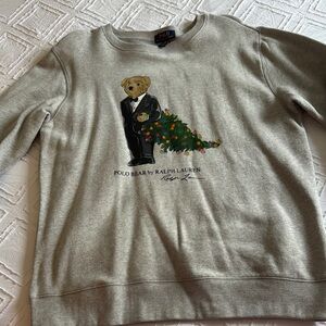 Polo by Ralph Lauren Gray Sweater with Dinosaur Graphic
